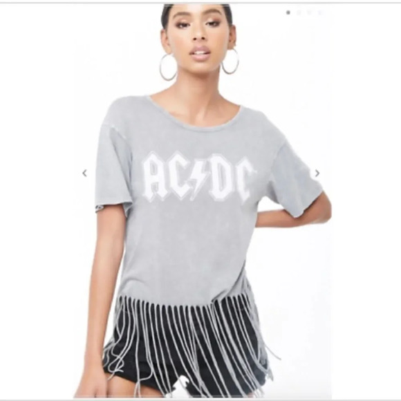 ACDC Fringe-Hem Graphic Top  - Picture 1 of 6